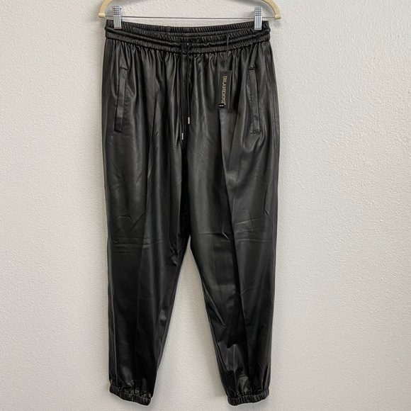 Blank NYC Black Faux Leather Relaxed Fit Jogger Size 30 - Picture 2 of 16
